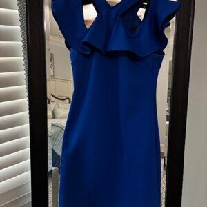 Trina Turk Cobalt Blue Halter Dress